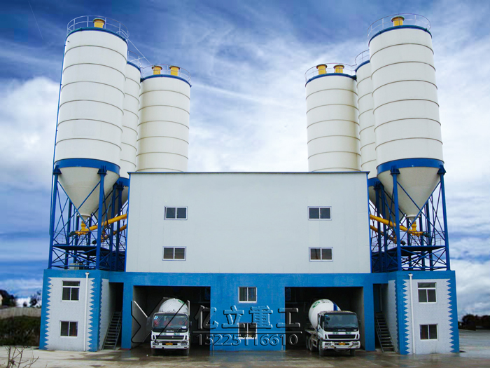 混凝土攪拌站設(shè)備，可攪拌干硬性和塑性混凝土