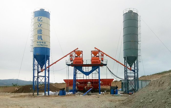 HZS35混凝土攪拌站設備廠家 JS750攪拌主機應用中