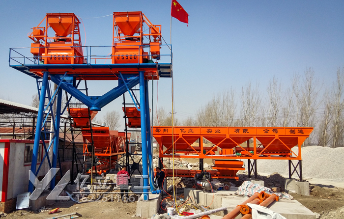 500攪拌機(jī)用戶現(xiàn)場實(shí)拍_億立攪拌站設(shè)備廠家直供